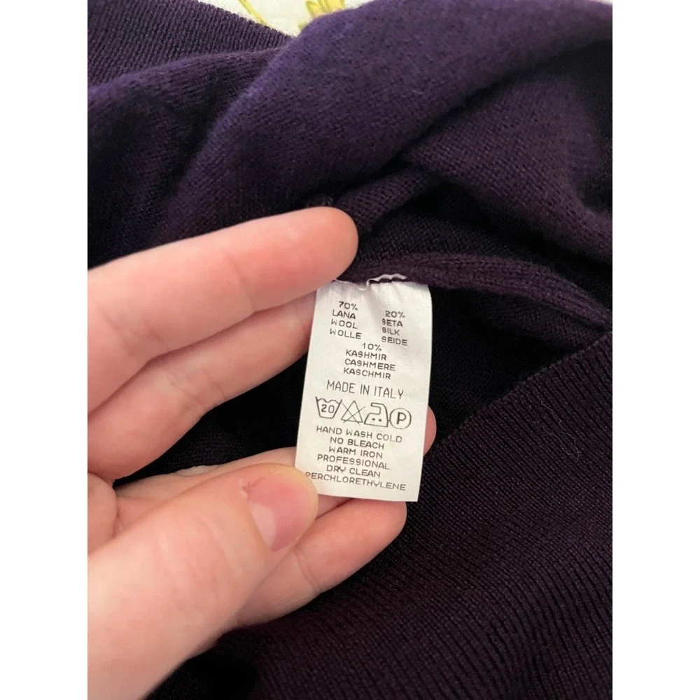 Gran Sasso Mock Neck Sweater Wool Silk Cashmere Blend - Picture 4 of 11